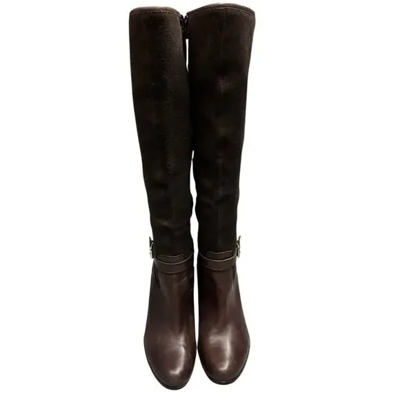 Ralph Lauren Bethan Brown Suede Leather Knee High Stiletto Riding Boots Size 9B - Picture 3 of 13